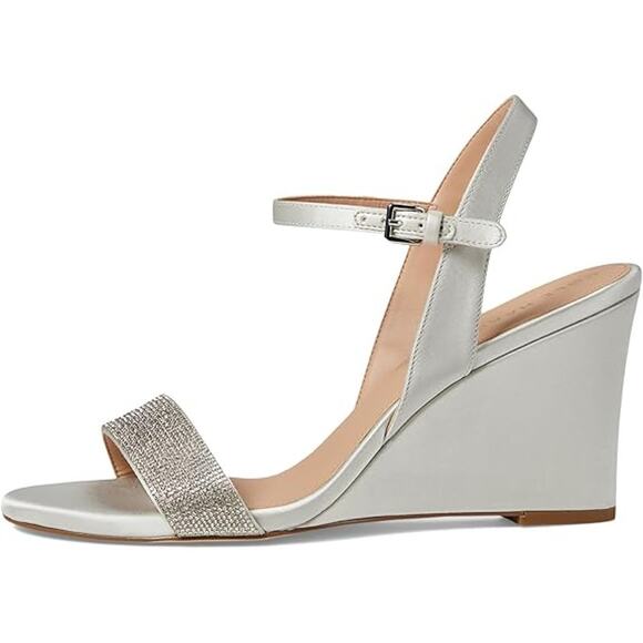 NWT Cole Haan Womens Josie Wedge Sandal ,Crystal/Gray Satin-Size 9.5 - Picture 4 of 7